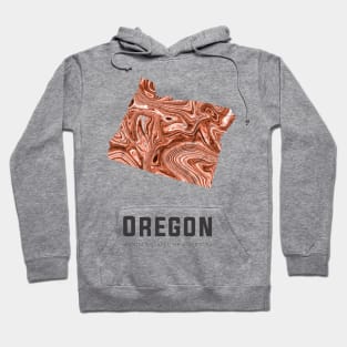 Oregon state map abstract brown Hoodie